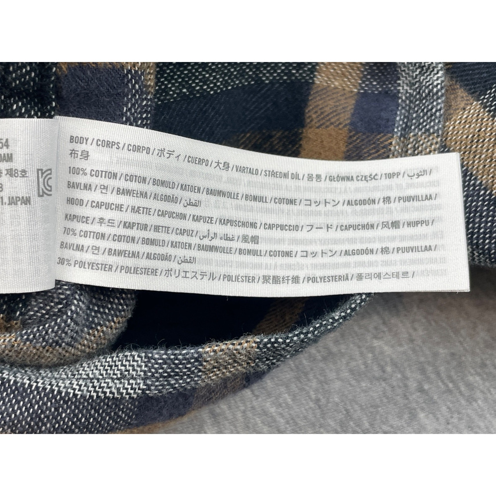 Hollister Shirt Mens Medium Plaid 100% Cotton Hooded‎ Button Up Long Sleeve - Picture 7 of 8